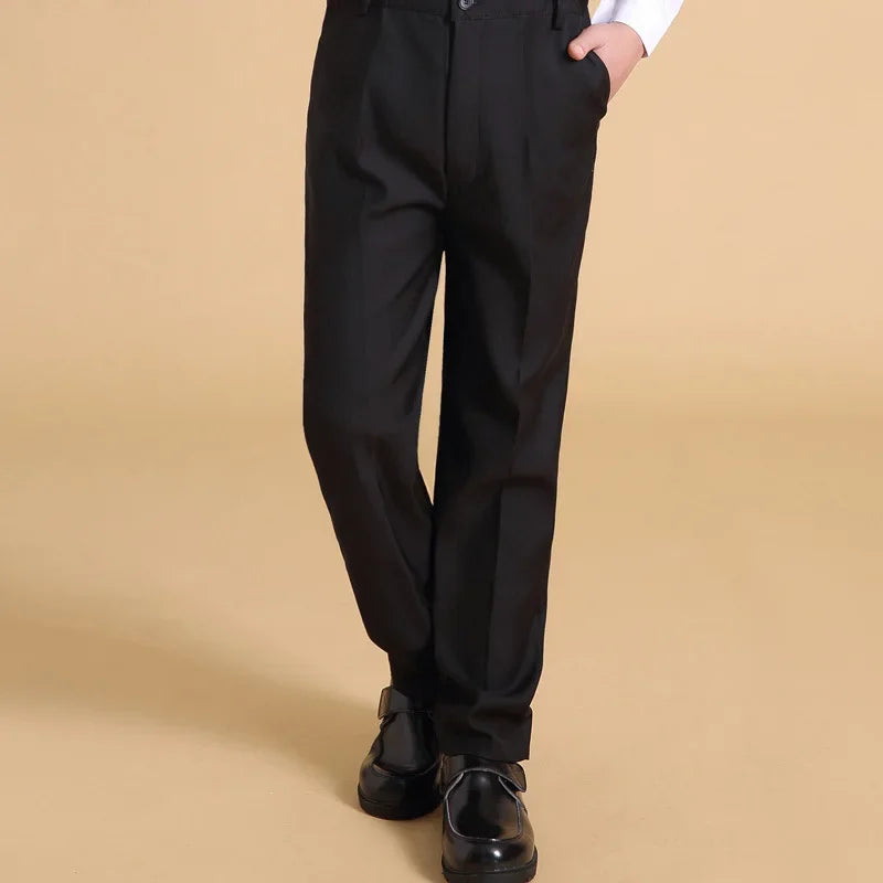 Pantalones para niños y niñas, pantalones escolares negros, ropa deportiva, uniformes para bebés y niños, pantalones largos de estilo preppy.