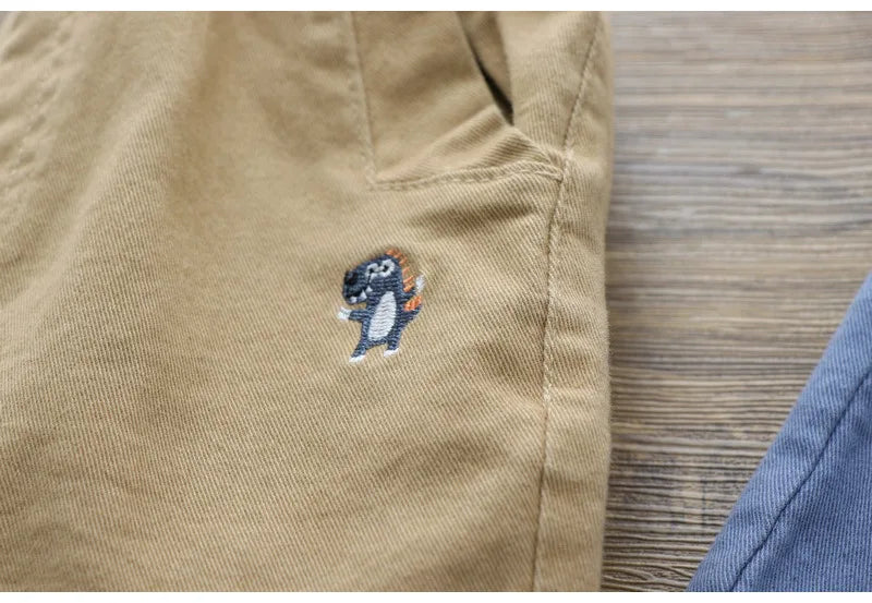 Boys' Summer New Cartoon Embroidered Jeans Versatile Small Legged Haren Pants Casual Pants Children's Stylish Pants