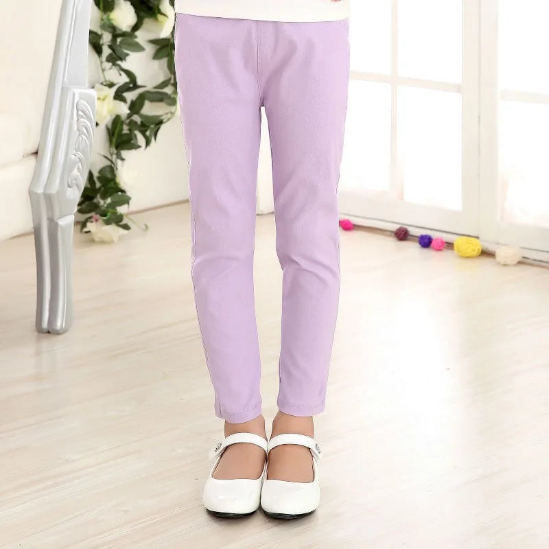 1pcs Spring Summer Girl Pencil Pants Elastic Thin Baby Legging Slim Fit Children's Leggings Autumn Kids Imitation Jeans Trousers