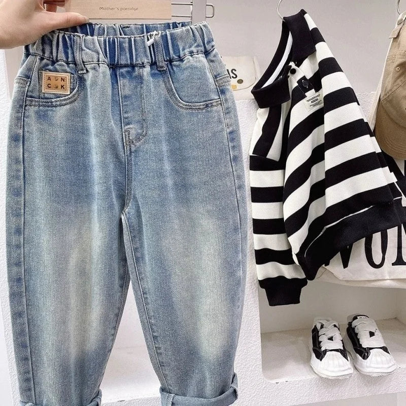 Boys Girl Hole Jeans Pants Excellent Quality Cotton New Casual Children Trousers Baby Toddler Comfortable Kids Clothes Children