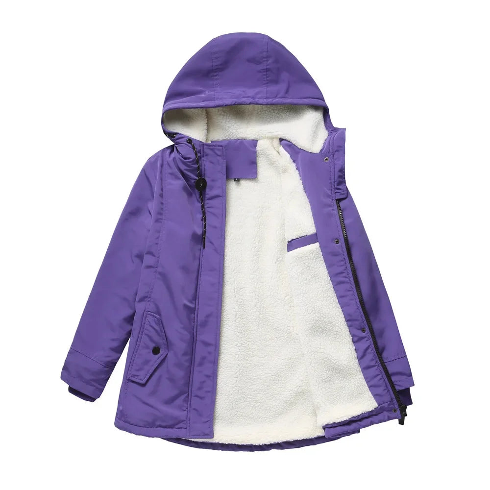2023 Womens Parker Coat Autumn/winter Cotton-padded Jacket for Women Thickened Jacket Womens Casual Hooded Coat