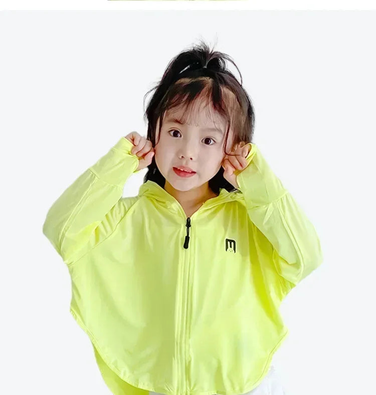 Children's Outdoor Ice Silk Sunscreen Jacket UV Resistant Children's Summer Cycling Sunscreen Jacket Children's Clothing