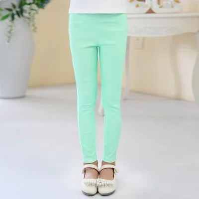 1pcs Spring Summer Girl Pencil Pants Elastic Thin Baby Legging Slim Fit Children's Leggings Autumn Kids Imitation Jeans Trousers