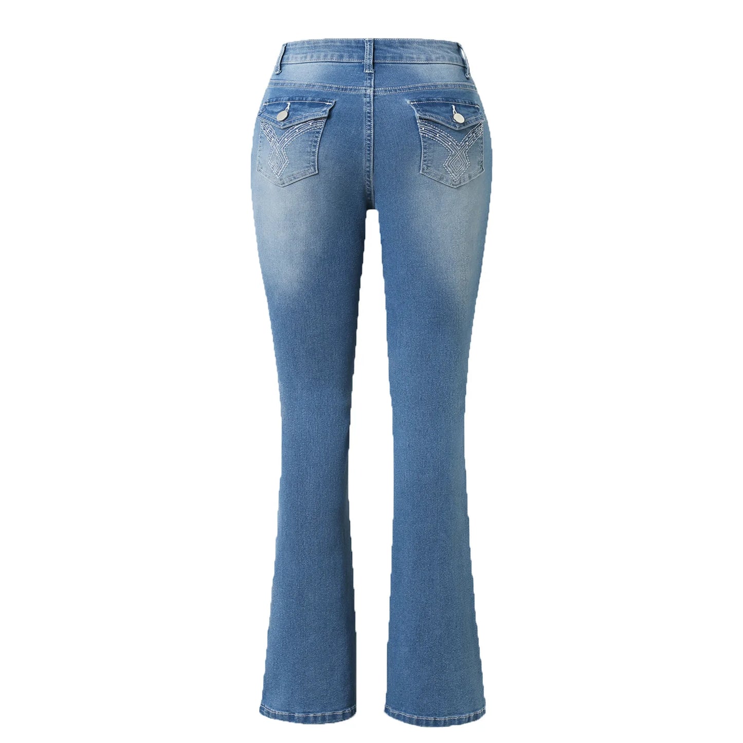 Jean bootcut extensible pour femme, coupe slim, tendance, évasé, décontracté, collection 2024