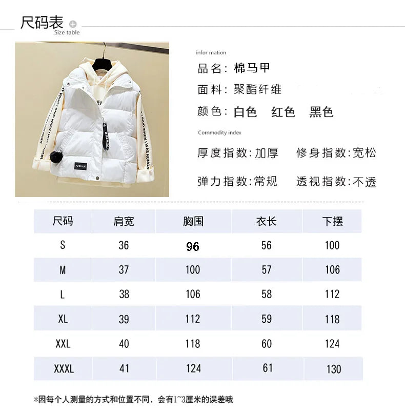 Woman Cotton Vest Winter Korean Style Buttons Zipper Solid Color High Neck Fashion woman's Vest Dropshipping Sale LDY002