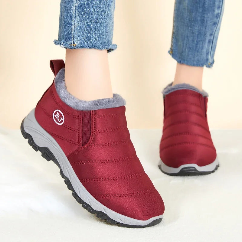 Women's Winter Ankle Boots Warm Faux Fur Lined Non-Slip Rubber Sole Casual Booties Snow Boots Winter Shoes Man