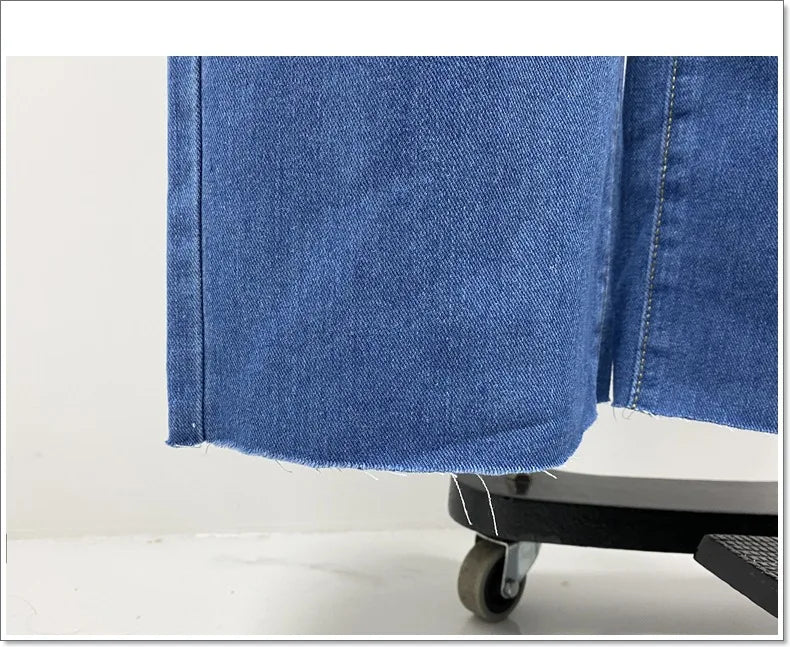 Pantalones vaqueros de mujer, de pierna ancha, de mezclilla, de cintura alta, con cremallera, con agujeros, bolsillos, estilo urbano, hasta los tobillos, primavera 2024
