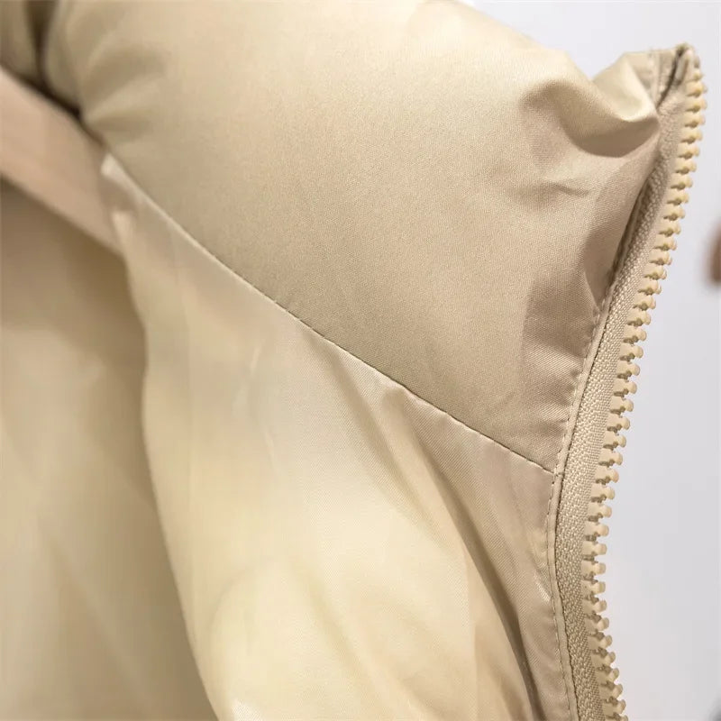 Warm Parkas Women Single Breasted Coats Autumn Winter Vest Coat Khaki High Waist Casual Vests Elegant Y2k Jackets Thick