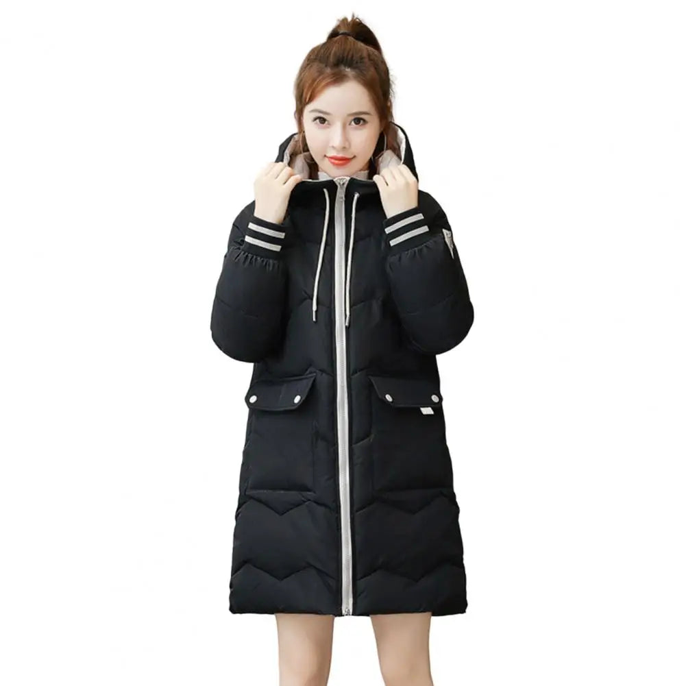 2025 New Women Long Down Cotton Jacket Korean Loose Cotton Coat Winter Thicken Warm Women Parkas Winter Female Hooded Coat