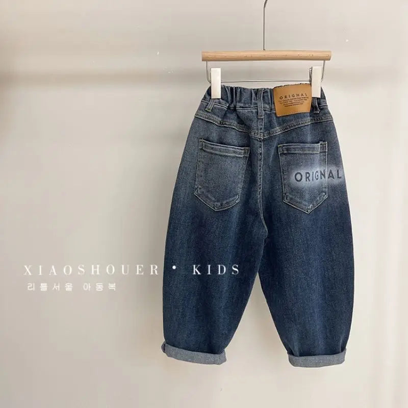 Pantalones vaqueros de primavera y otoño para niños, nuevo estilo de moda extranjera, pantalones vaqueros casuales de moda para niños de 2, 3, 4, 5, 6, 7 y 8 años.