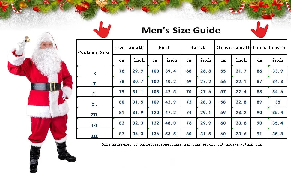 Costume de Père Noël pour homme adulte en velours doré, costume de Père Noël pour Halloween, cosplay anime