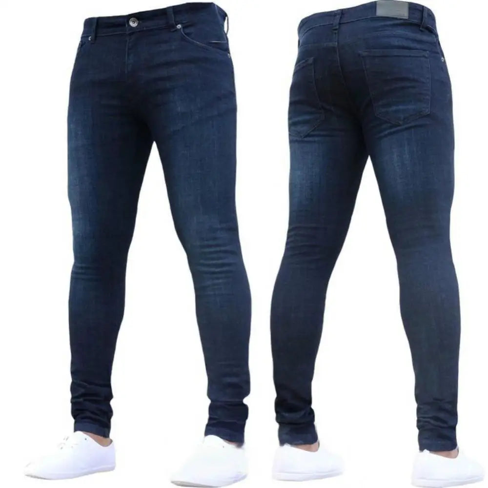Jeans Blue Pants Streetwear Denim Men Stretch Fashion Skinny Jeans Trousers Long Autumn Winter Mens Fit Leggings