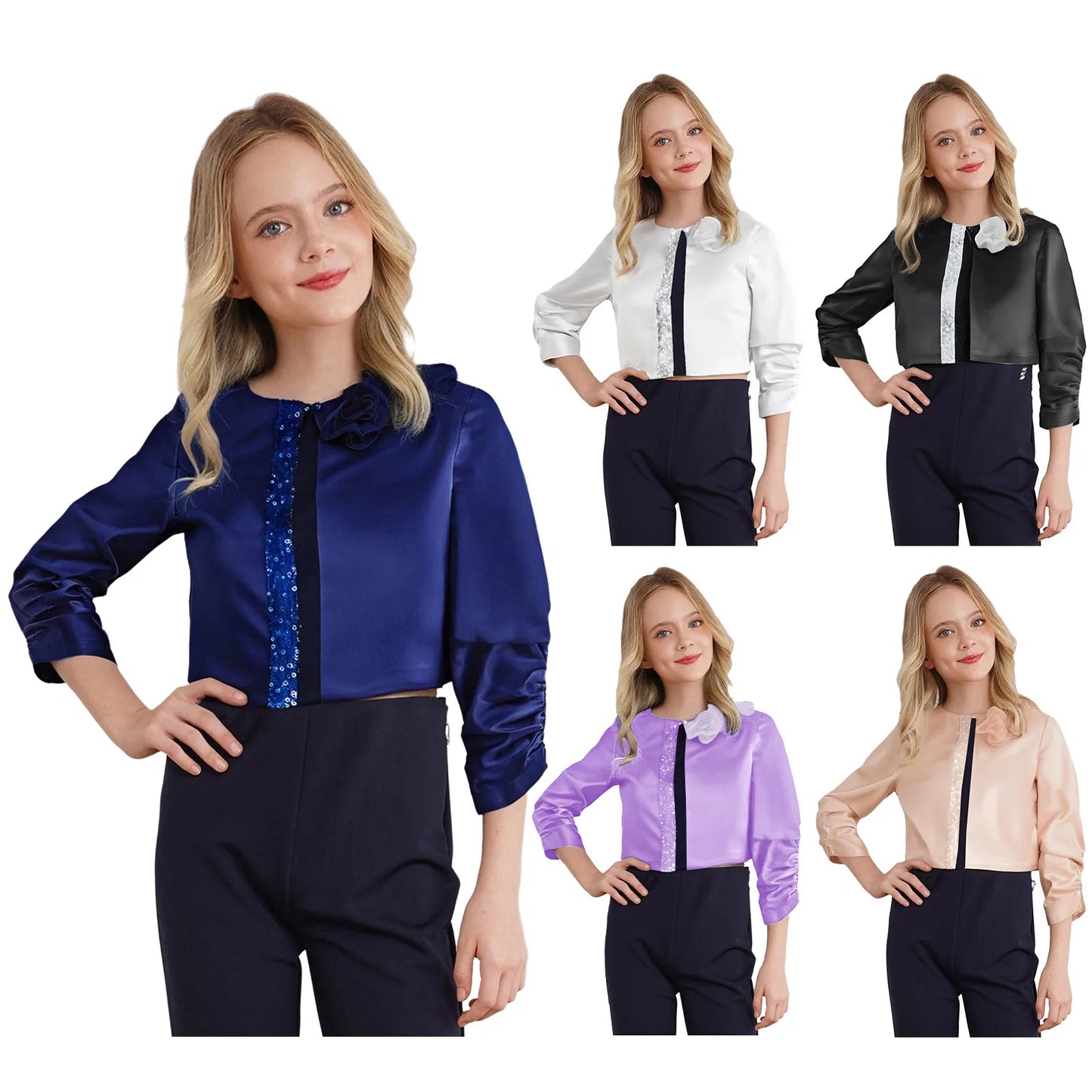 Girls Party Bolero Coats Short Jackets Prom Banquet Communion Jacket Birthday Gift Wedding Wrap Outerwear Flower Girl Clothes