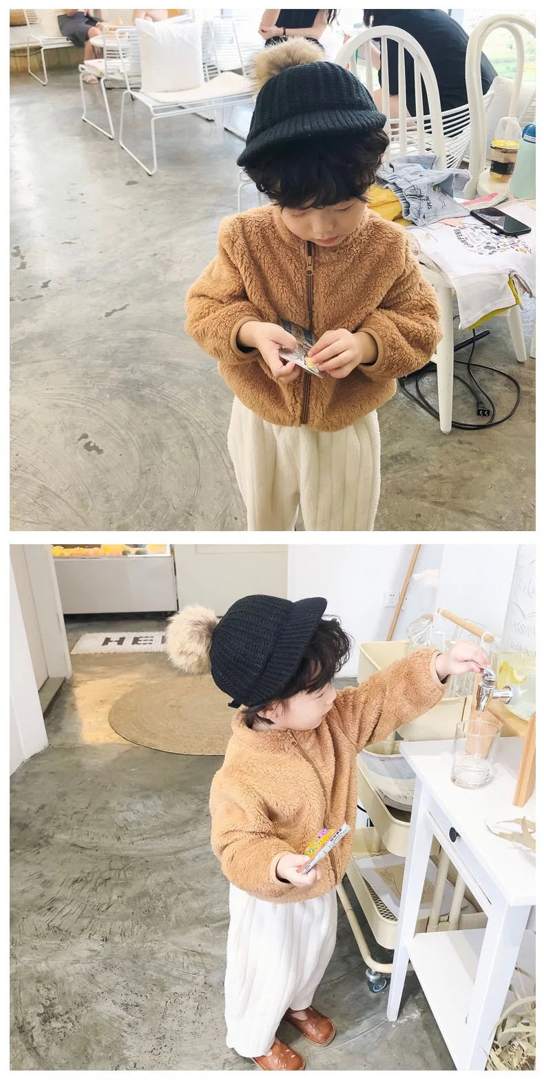 1pcs Boys Girls Autumn Coat Children Winter Thermal Fleece Jacket Kids Coats Double Sided Velvet Outerwear Baby Warm Clothes