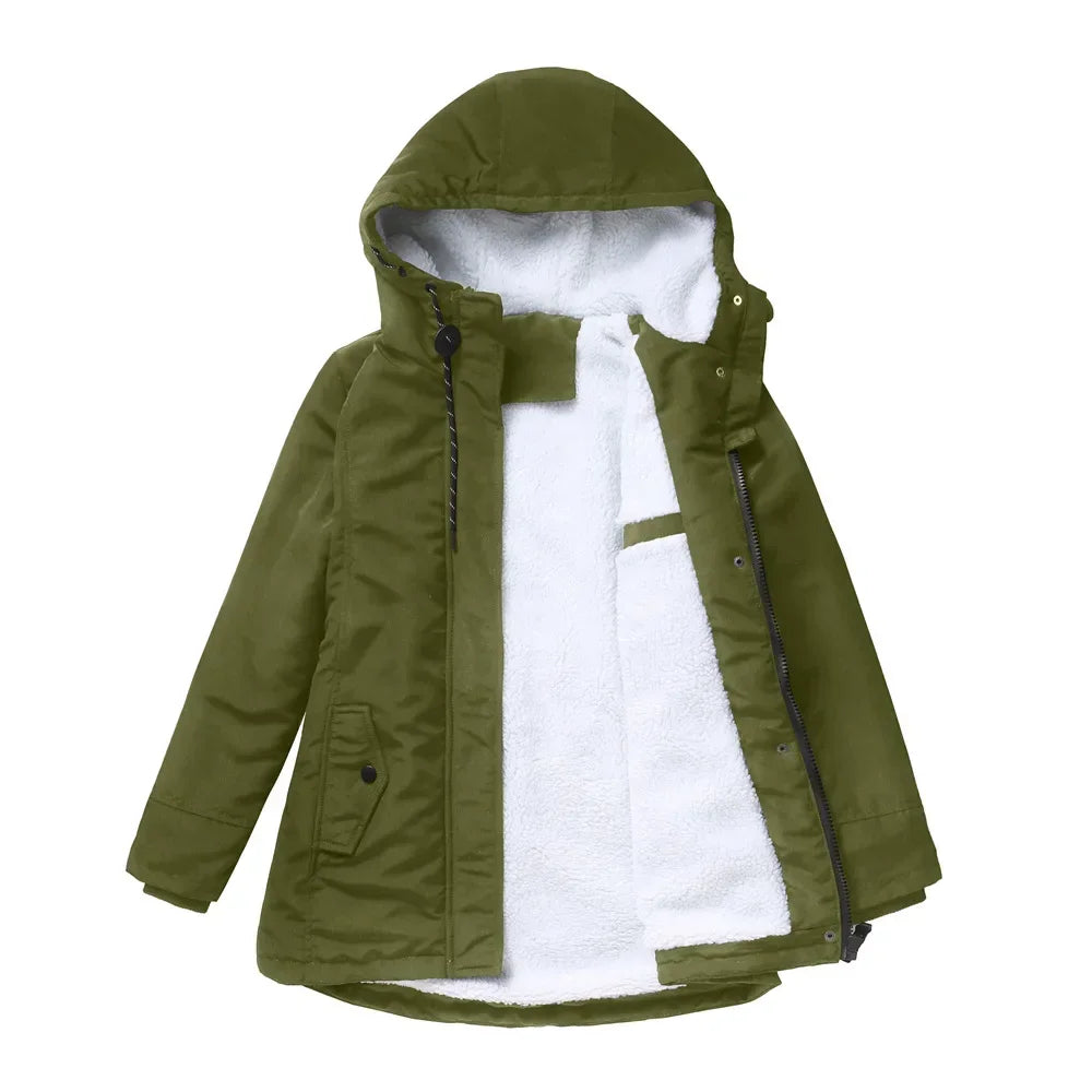 2023 Womens Parker Coat Autumn/winter Cotton-padded Jacket for Women Thickened Jacket Womens Casual Hooded Coat