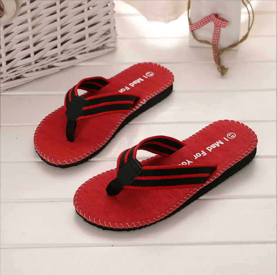 1pair New Summer Fashion Hard Wearing Outdoor Beach Sandals Men's Personality Flip-flops Slippers