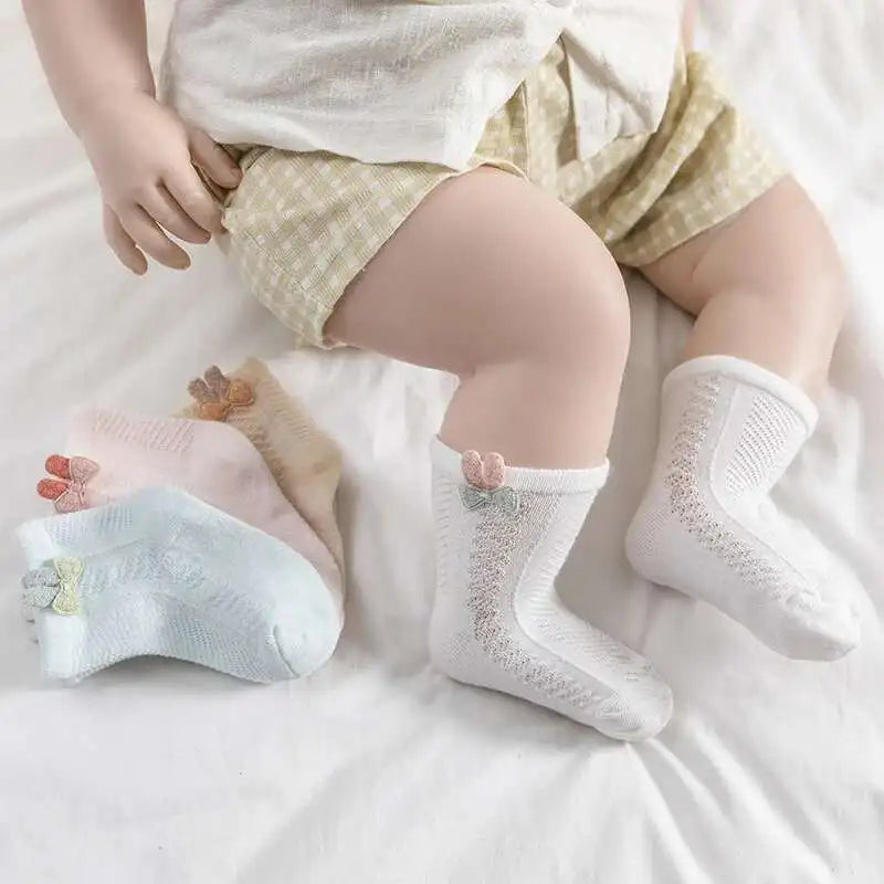 1 Pair Baby Socks Boys Girls Rabbit Ear Mouse Soft Summer Ultrathin Mesh Children Newborn Kids Infant Toddler Elastic
