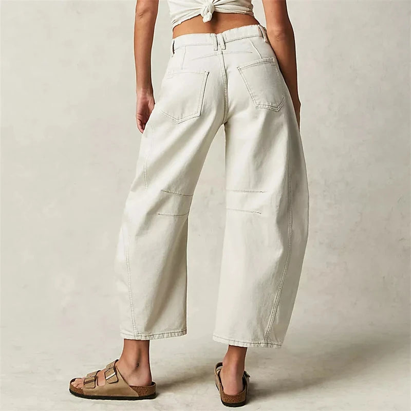 Pantalones vaqueros de pierna ancha para mujer, informales, holgados, de cintura baja, estilo boyfriend, con bolsillos, estilo Y2K