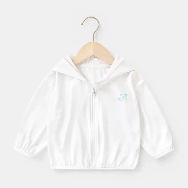 Children's Ice Silk Sunscreen Clothing Summer Breathable Boys and Girls Baby Light Sunscreen Clothing UV Jacket Sunscreen Clothi