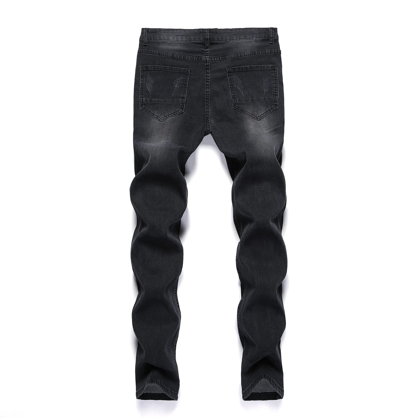 2025 New Fashion Street Style Ripped Skinny Jeans Men Vintage wash Solid Denim Trouser Mens Casual Slim fit pencil denim Pants