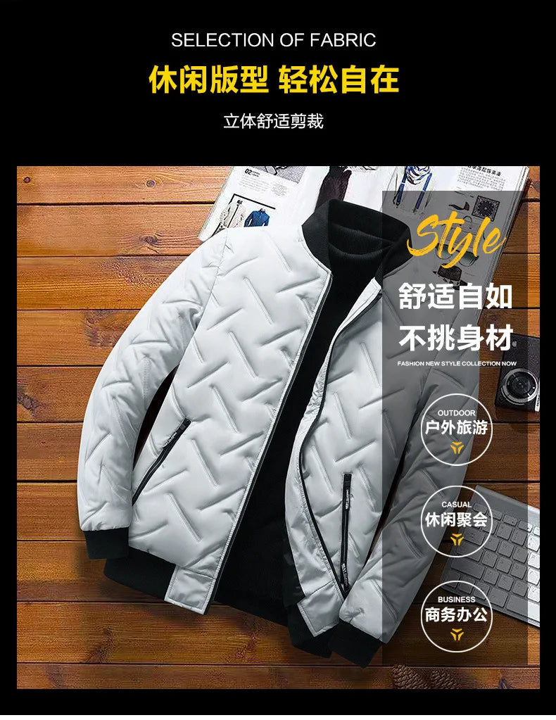 New 2025 Autumn Winter Jacket Men Cotton Padded Jacket Korean Streetwear Casual Jacket Men Fashion Clothing Male Warm Coats 5XL