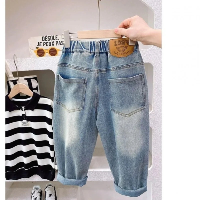 Boys Girl Hole Jeans Pants Excellent Quality Cotton New Casual Children Trousers Baby Toddler Comfortable Kids Clothes Children