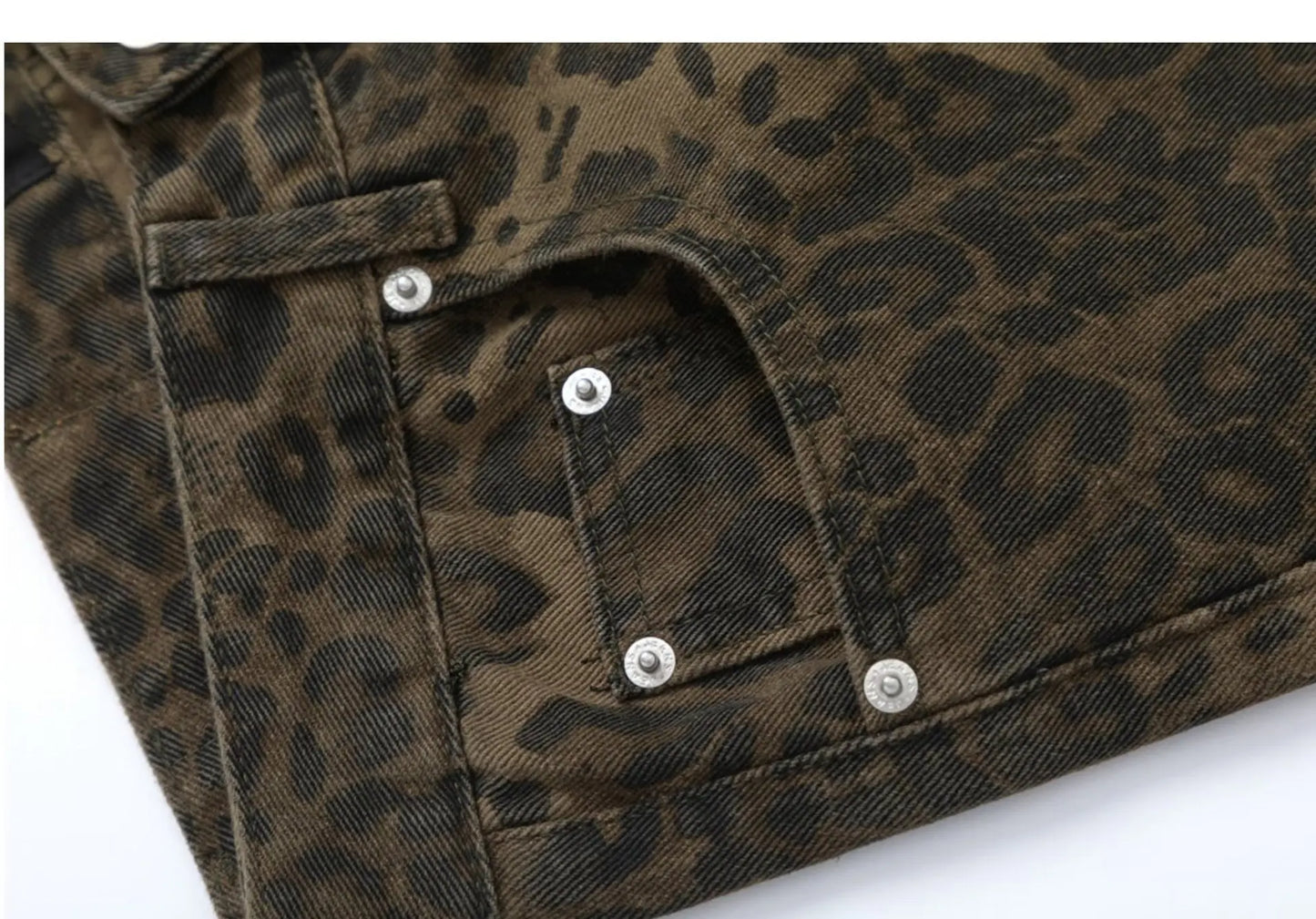 Baggy Leopard Jeans Coquette y2k clothes Women High Waisted Casual Wide Leg Denim Pants Fashion Streetwear Retro Straight Jeans
