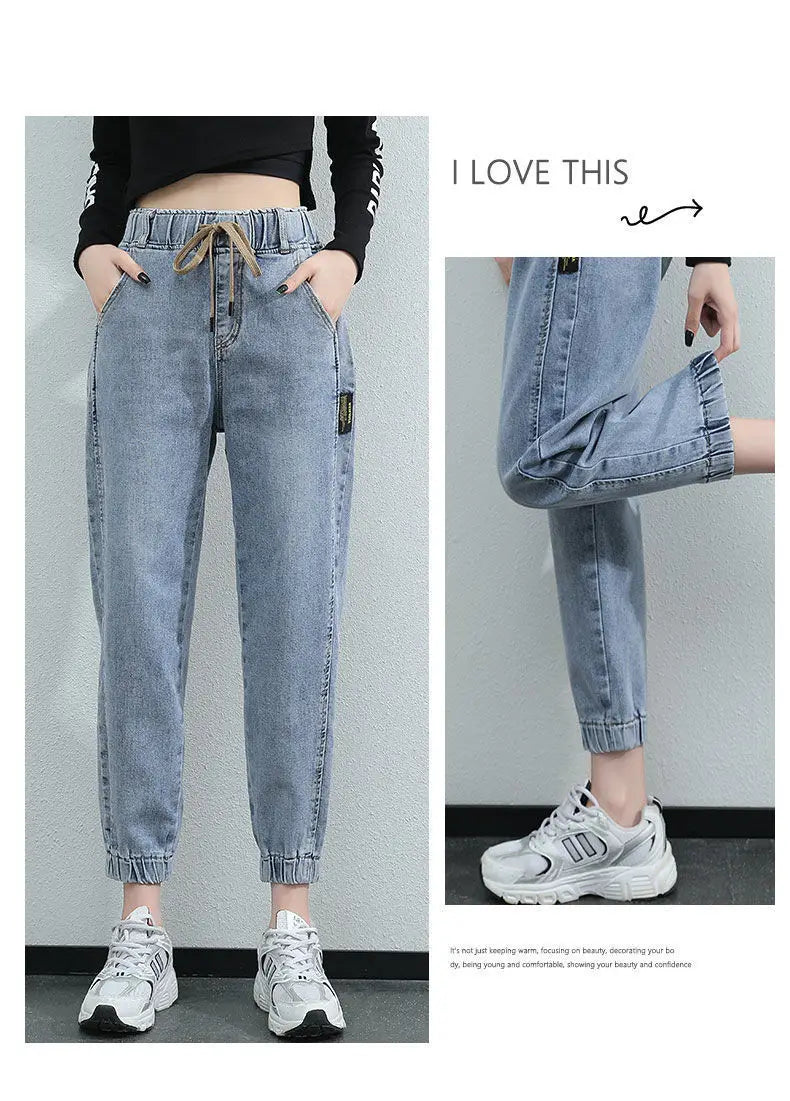 2025 Harem Pants Vintage High Waist Woman Jeans Ankle Length Mom Jeans Denim Pants for women clothes high waisted jeans