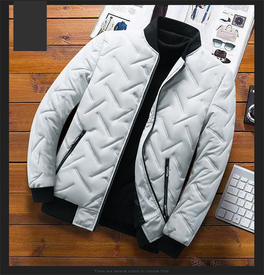 2025 Men's Warm Padded Jacket Autumn Winter Slim Fit Male Coat Casual Baseball Clothes Parka for Men Clothing Windbreaker 5XL
