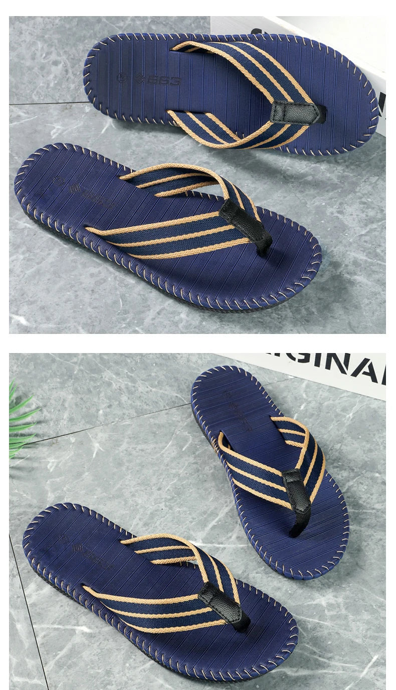1pair New Summer Fashion Hard Wearing Outdoor Beach Sandals Men's Personality Flip-flops Slippers