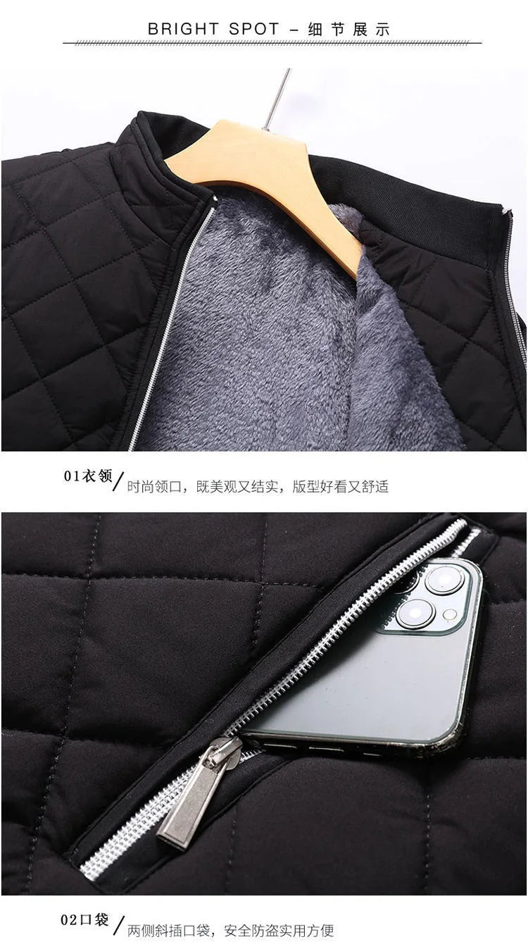 2025 Men's Thick Warm Bomber Jacket Coats Autumn Winter Fleece Lined Casual Jacket for Men Slim Fit Winter Clothing Parkas 5XL