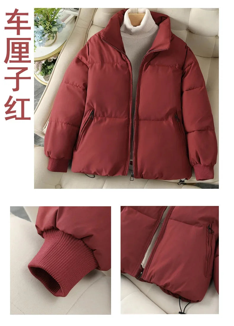 Parkas Women Coat Jacket Autumn Winter Keep Warm Puffer Jacket Stand Collar Harajuku Outwear Loose Padded Vest Korean Fall 2024