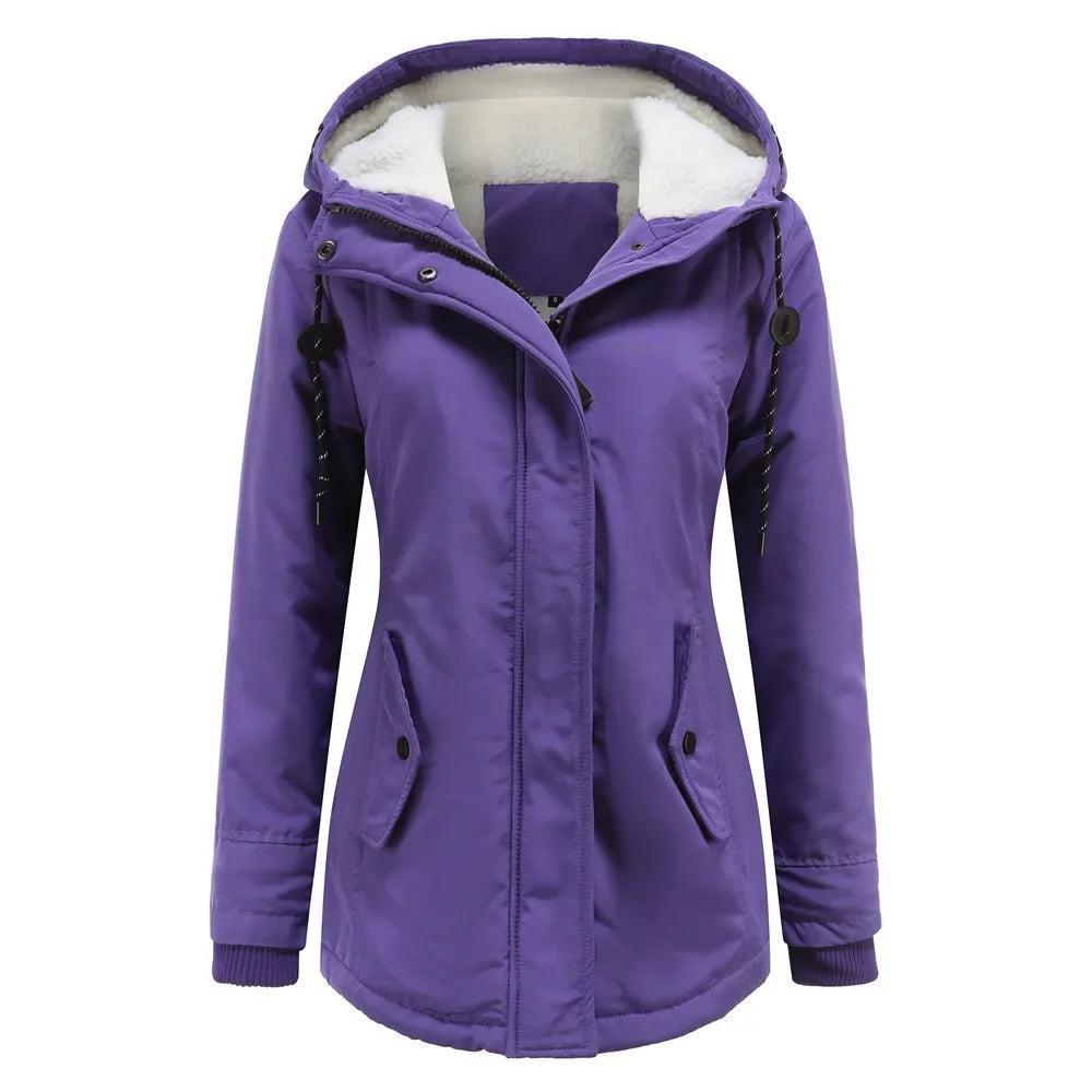 2023 Womens Parker Coat Autumn/winter Cotton-padded Jacket for Women Thickened Jacket Womens Casual Hooded Coat