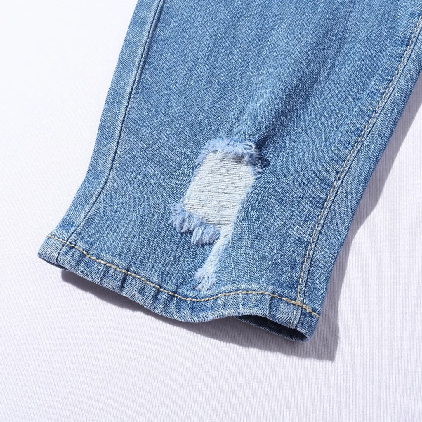 Punk Denim Pants Men Jeans Skinny Ripped Hole Patchwork Slim Pencil Denim Hip Pop Trousers Autumn Plus Size Streetwear Men's