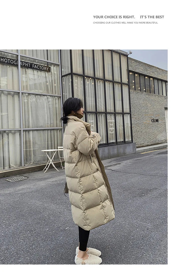 Thick Cotton-padded Jacket Winter Loose Stand Collar Women Coat Cotton Padded Jackets Warm Parka Women Casual Big Pocket Outwear