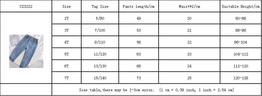2023 Spring Girls' Jeans Children's Jeans New Pockets Strawberry Embroidery Autumn Baby Pants Fashionable Girls' Denim Trousers