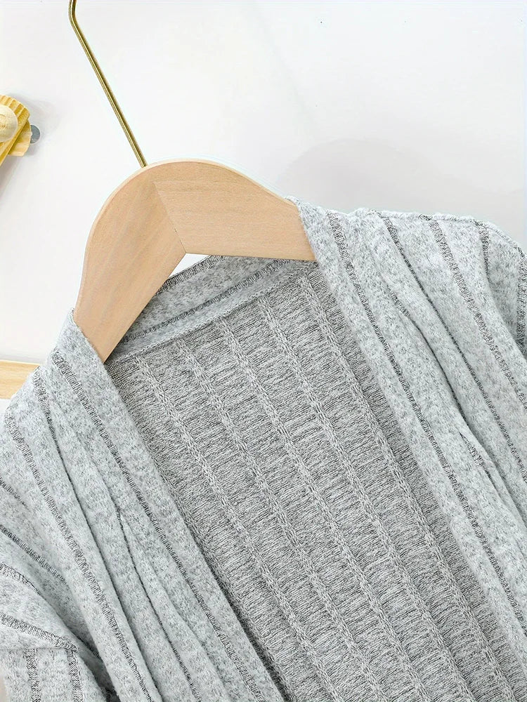 Girls Solid Color Casual Outing Knitted Cardigan Children's Spring and Autumn Simple Versatile Jacket