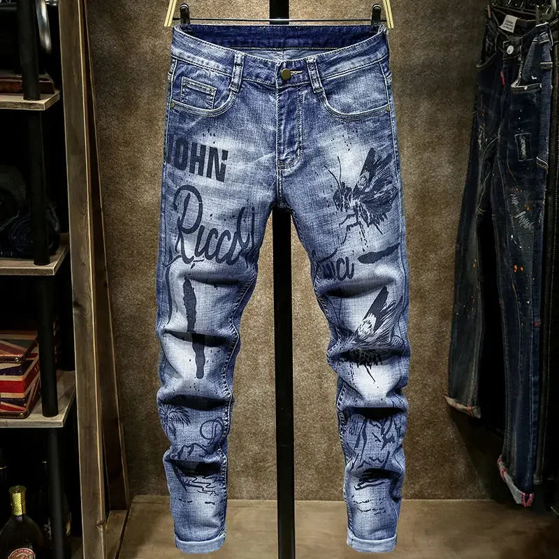 Pantalones cargo de primavera y otoño para hombre, ropa recta, nuevos, cargo, ajustados, informales, de diseño original, vaqueros de trabajo con empalme.
