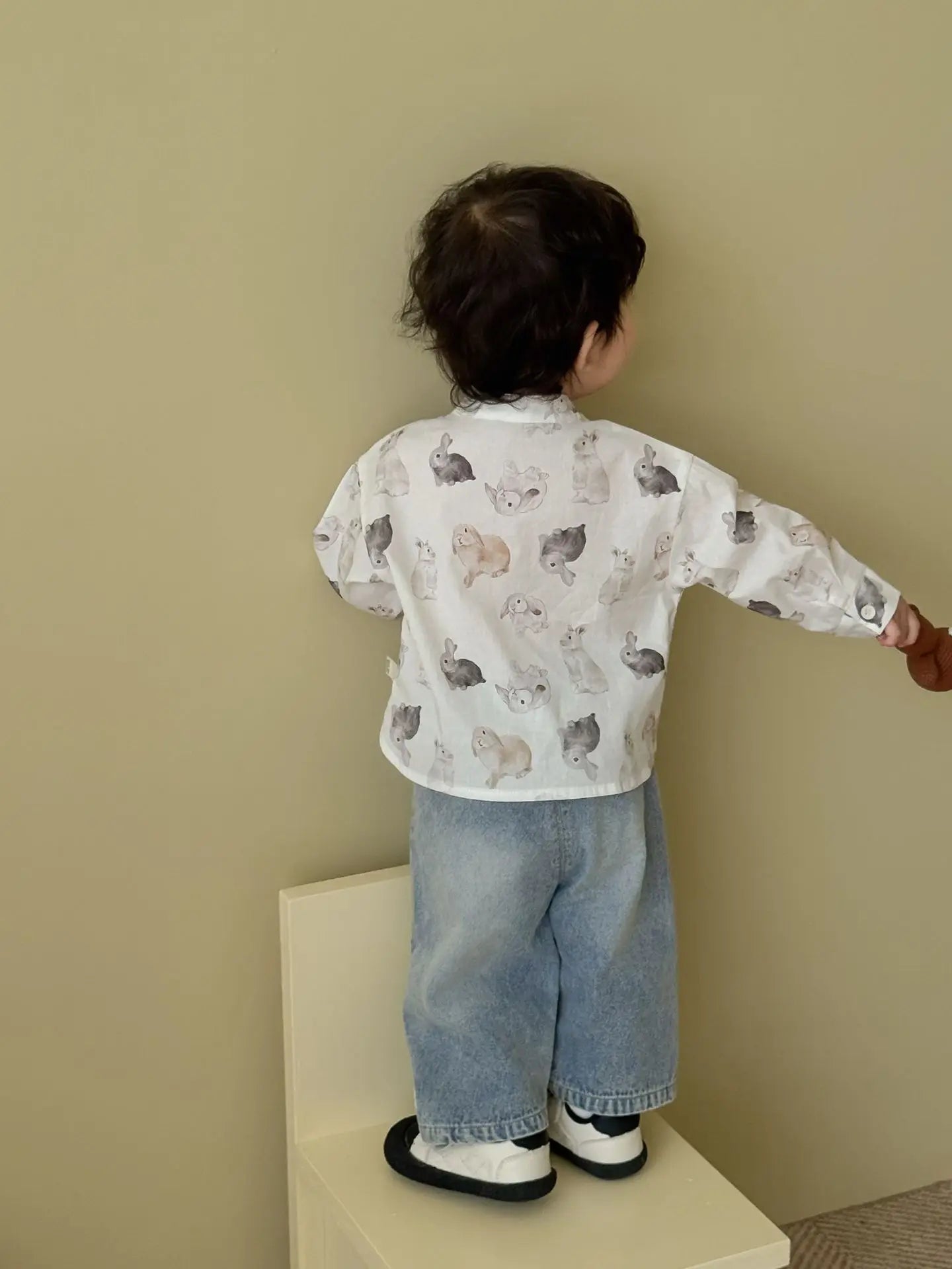 2025 New Style Autumn Toddler Boy Outfits Wide Leg Jeans Cartoon Print Hoodie Girls Clothing for 0-5 Y Baby Girls Boys Clothes