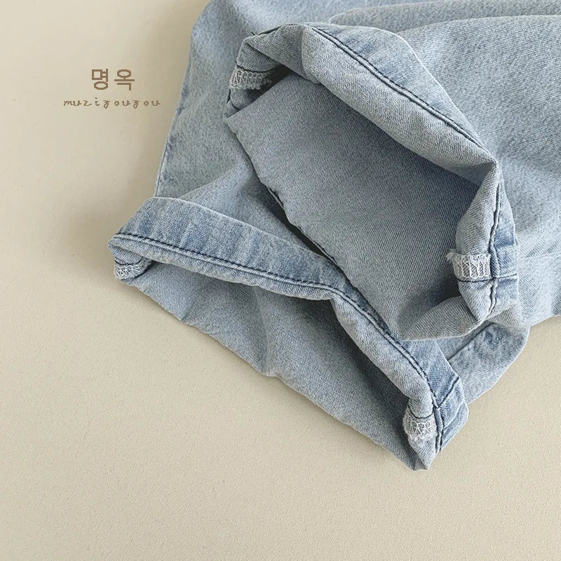 Pantalones vaqueros finos para niños de 1 a 5 años, primavera y verano, holgados e informales, a la moda, para niñas.