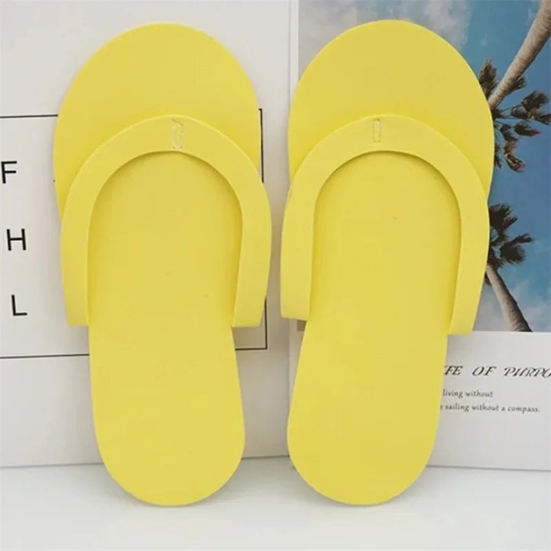 12/24/36 Pairs Random Color Men Women Slippers Foam Disposable Slippers For Salon Spa Hotel Pedicure Foot Flip Flop Slipper