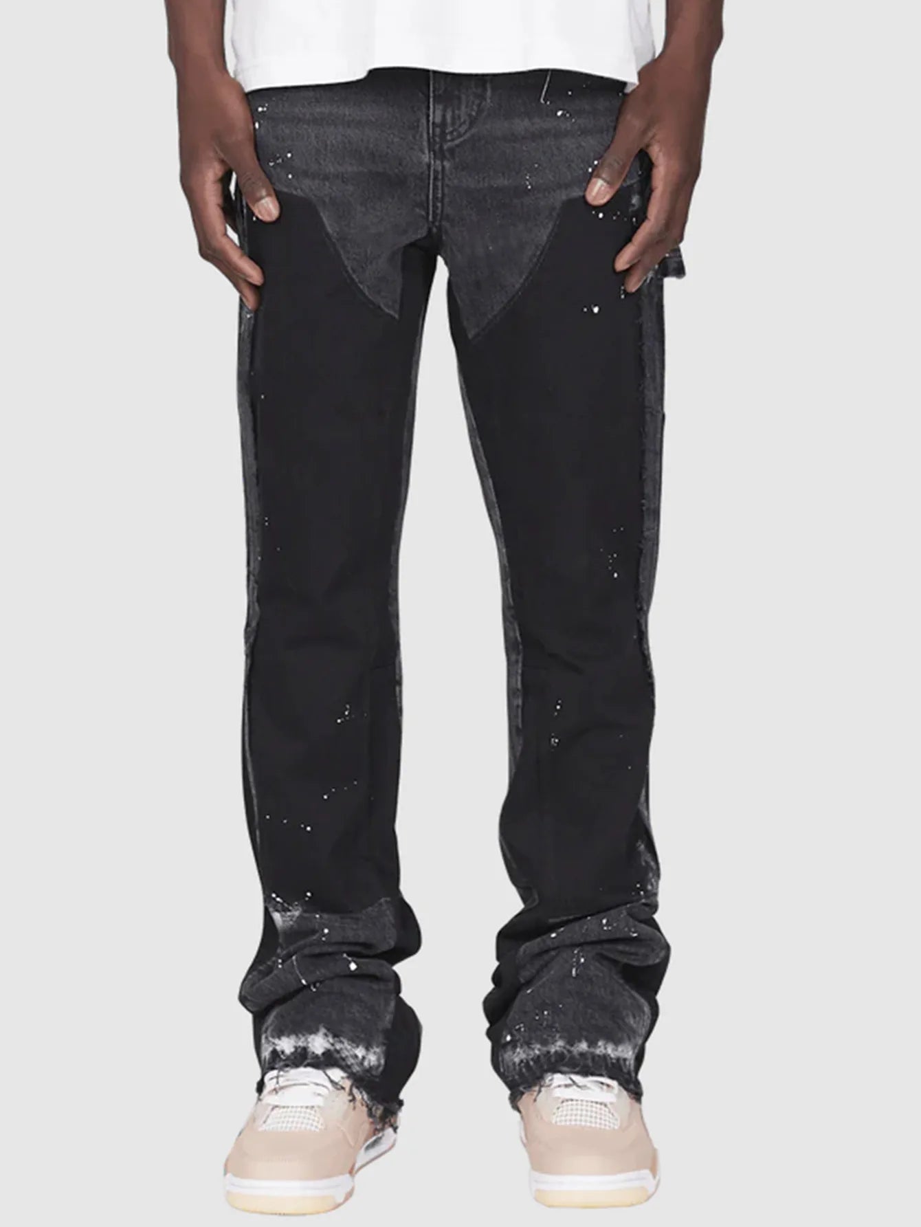 Pantalones vaqueros lavados para hombre, estilo vintage, hasta los tobillos, cintura media, bolsillos, botones, cremallera, desgastados, ropa de calle, pantalones rectos
