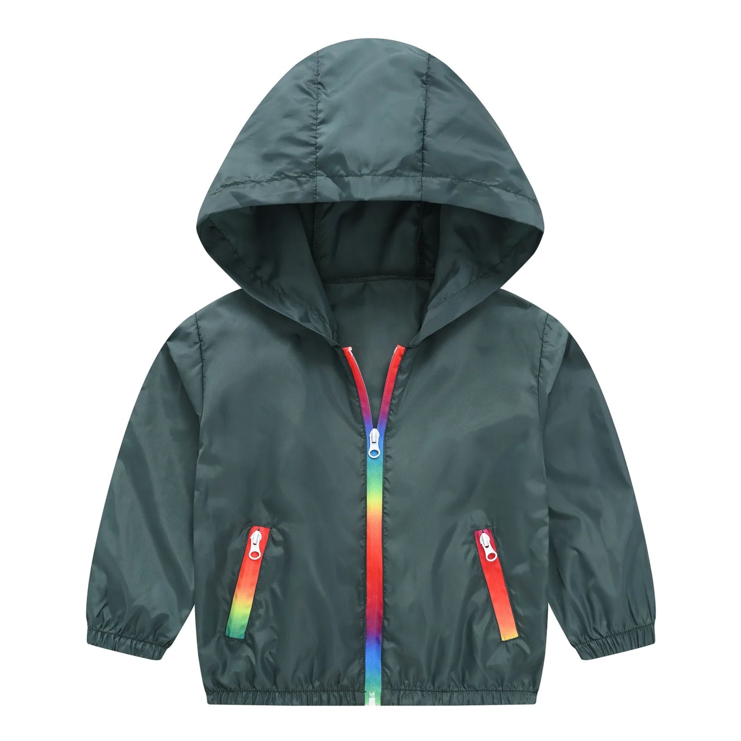 Children's Summer Thin Sun-protective Jacket Boys Girls Breathable Hooded Zipper Solid Lightweight Coat Jackets Clothing