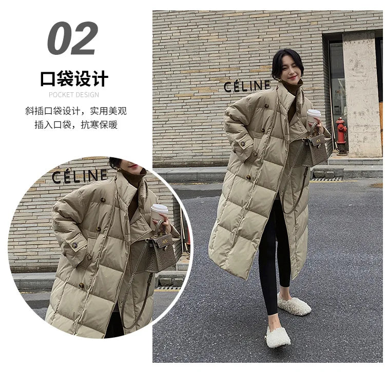 Thick Cotton-padded Jacket Winter Loose Stand Collar Women Coat Cotton Padded Jackets Warm Parka Women Casual Big Pocket Outwear