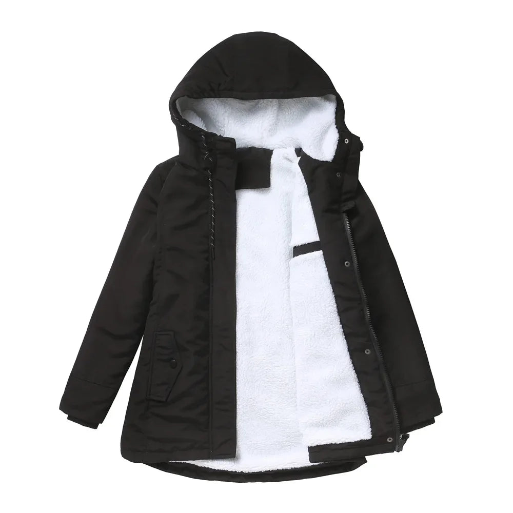 2023 Womens Parker Coat Autumn/winter Cotton-padded Jacket for Women Thickened Jacket Womens Casual Hooded Coat