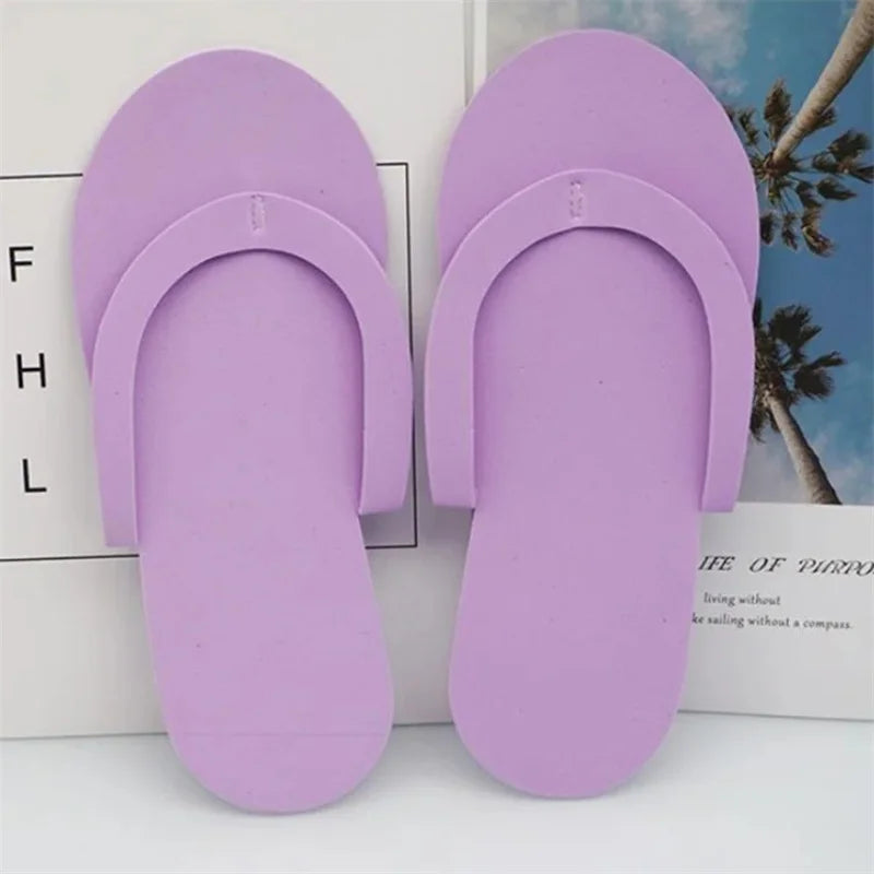 12/24/36 Pairs Random Color Men Women Slippers Foam Disposable Slippers For Salon Spa Hotel Pedicure Foot Flip Flop Slipper
