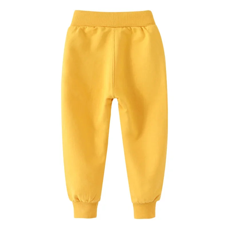 Jumping Meters 2-7T Yellow Children's Trousers Pants Plain Hot Selling Boys Girls Sweatpants Kids Sweatpants