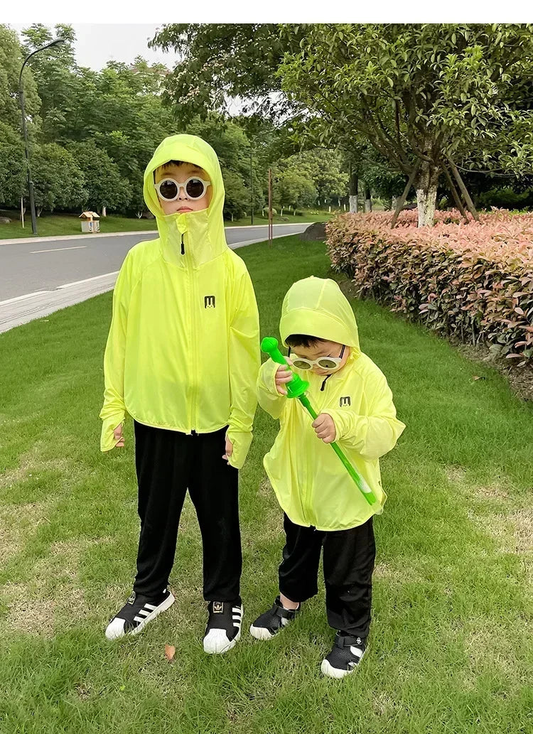 Children's Outdoor Ice Silk Sunscreen Jacket UV Resistant Children's Summer Cycling Sunscreen Jacket Children's Clothing
