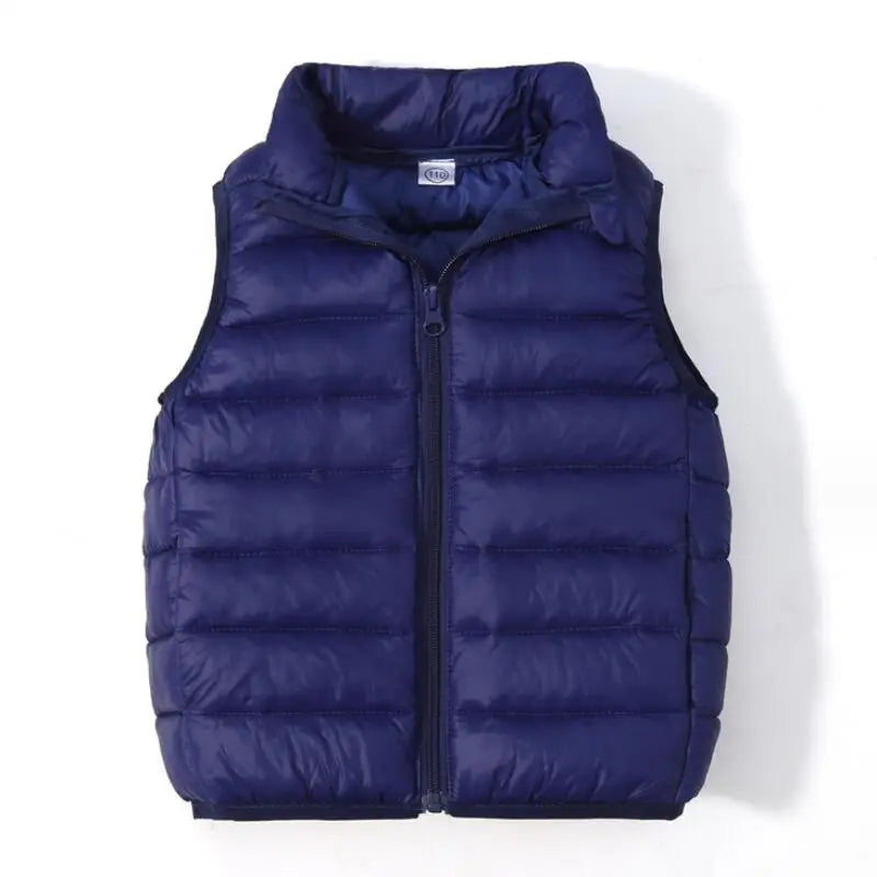 Boys' Down Vest Winter Light Jacket Casual Stand Collar Waistcoat Children Fashion Korea Coat Autumn Clothes For Girls Vests