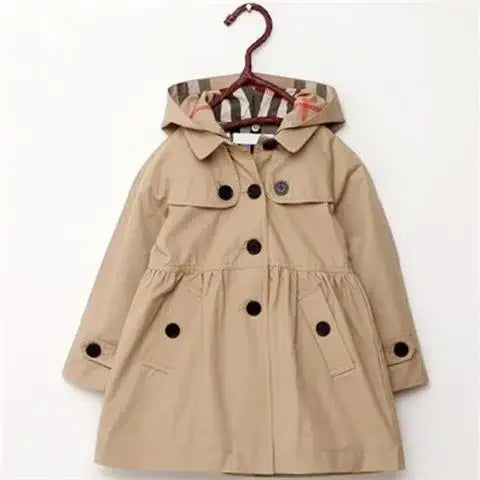 Children Girls Sweatshirt New Spring Autumn Birthday Present Long Style Hooded Coat for Girl Kids Jacket Red Windbreaker Coat